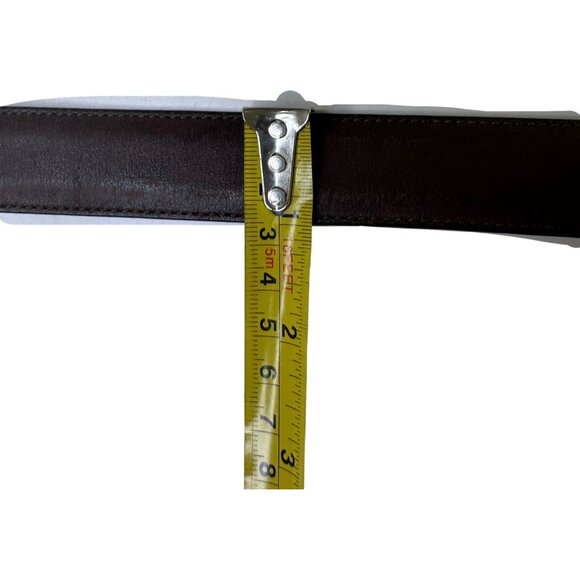 Coach Women’s Dark Brown cowhide leather and solid brass belt Made In USA XL 37” main image 9